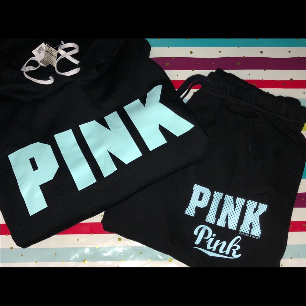 VS Pink Cropped Hoodie and Boyfriend Pants
